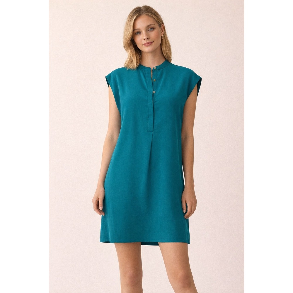 BABATON‎ Teal Button Front Shirt Dress Size XS